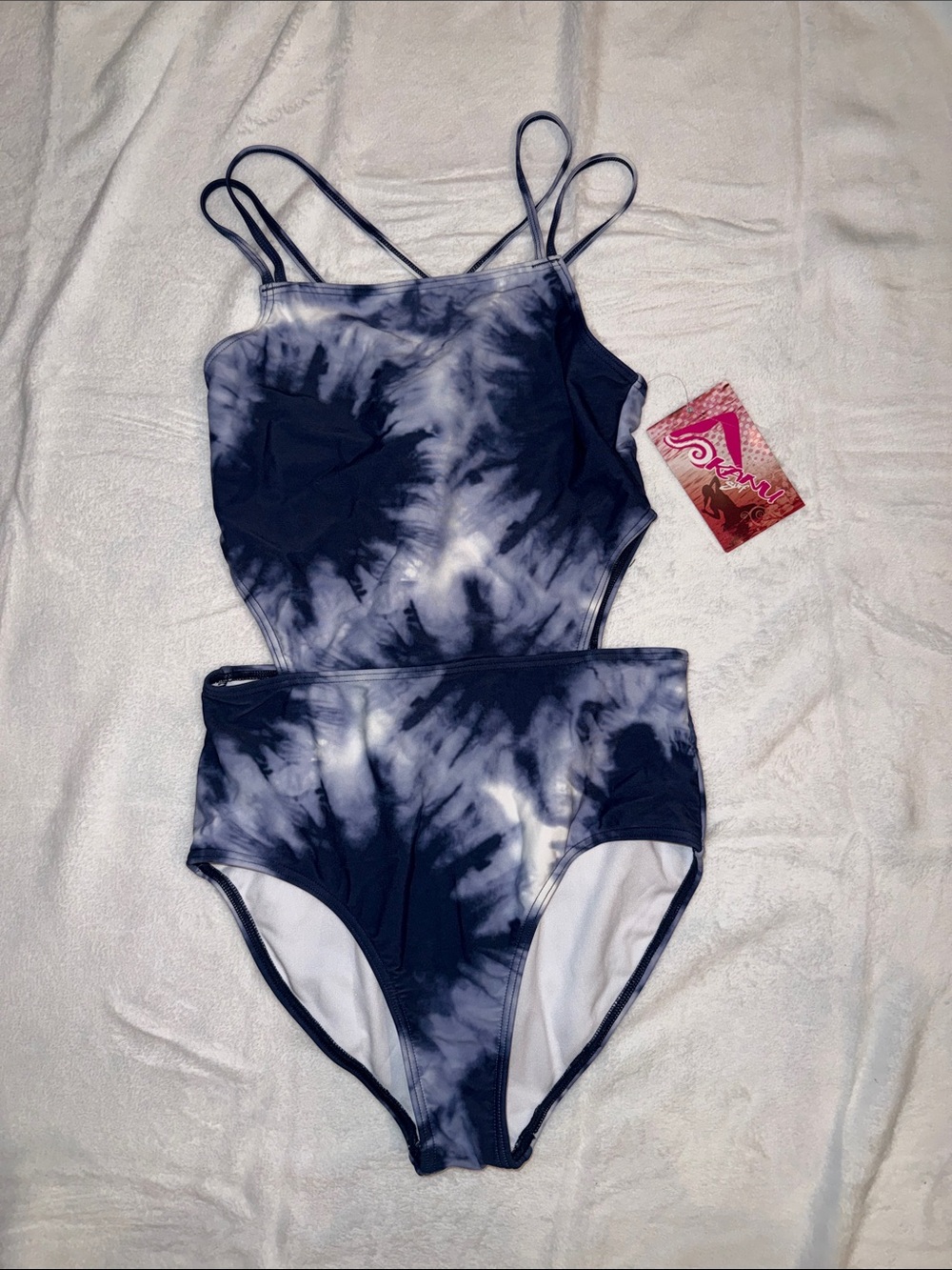 Kanu Surf Beach Girl Tie-Dye Navy & White One-Piece Swimsuit